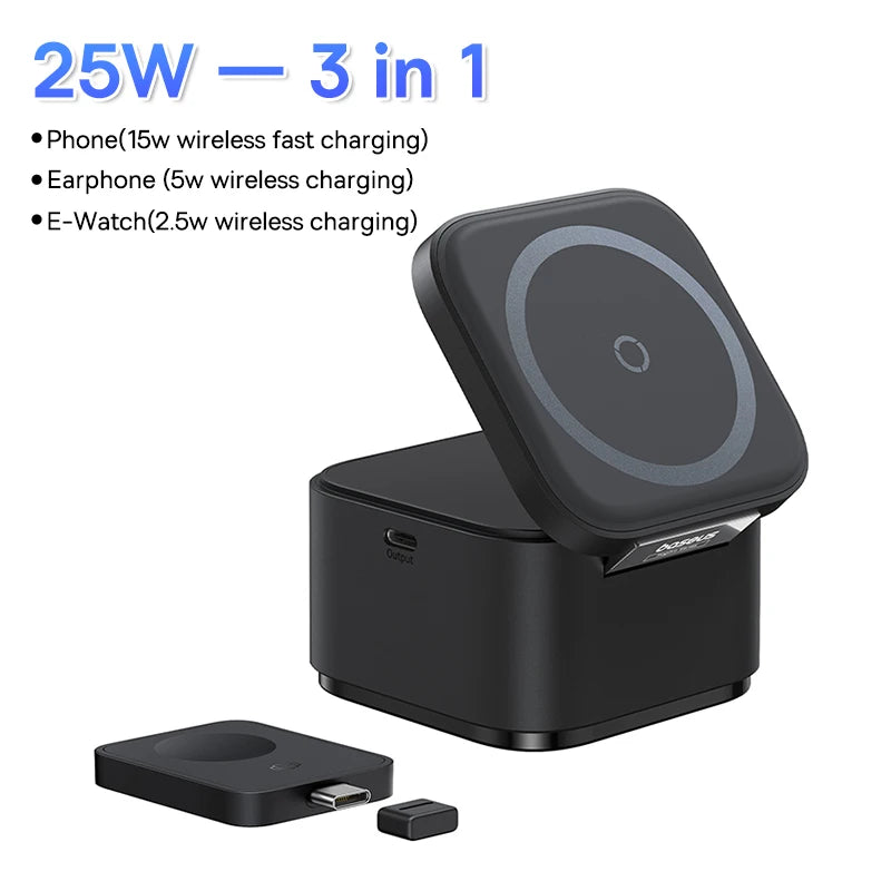 Baseus 3-in-1 Fast Wireless Charger – For iPhone & AirPods