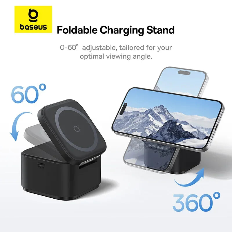 Baseus 3-in-1 Fast Wireless Charger – For iPhone & AirPods