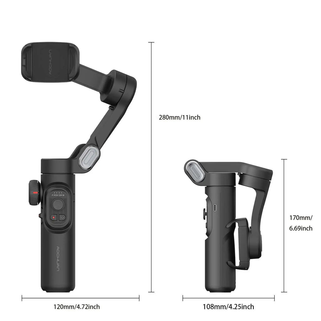 AOCHUAN Smart XE – 3-Axis Gimbal with Light & Face Tracking